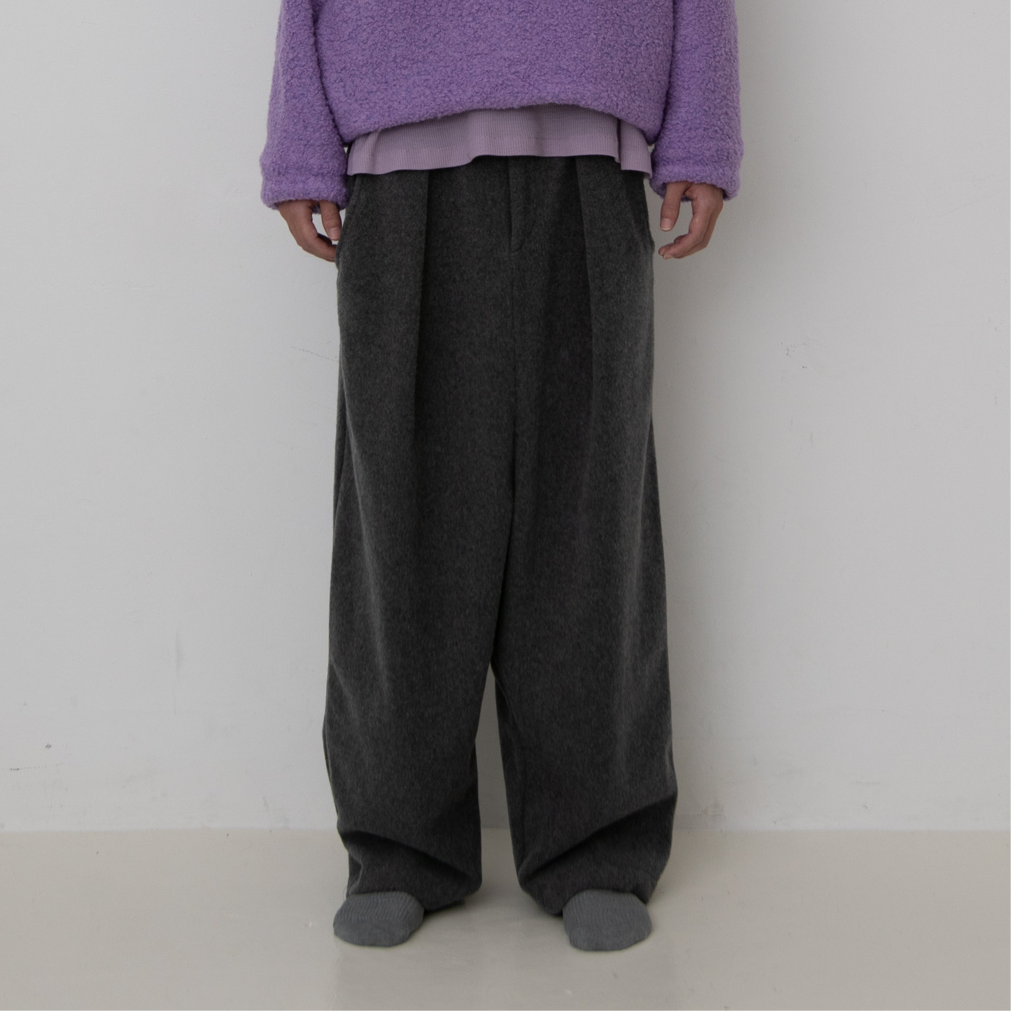 MOSSA WOOL WIDE SAROUEL SLACKS