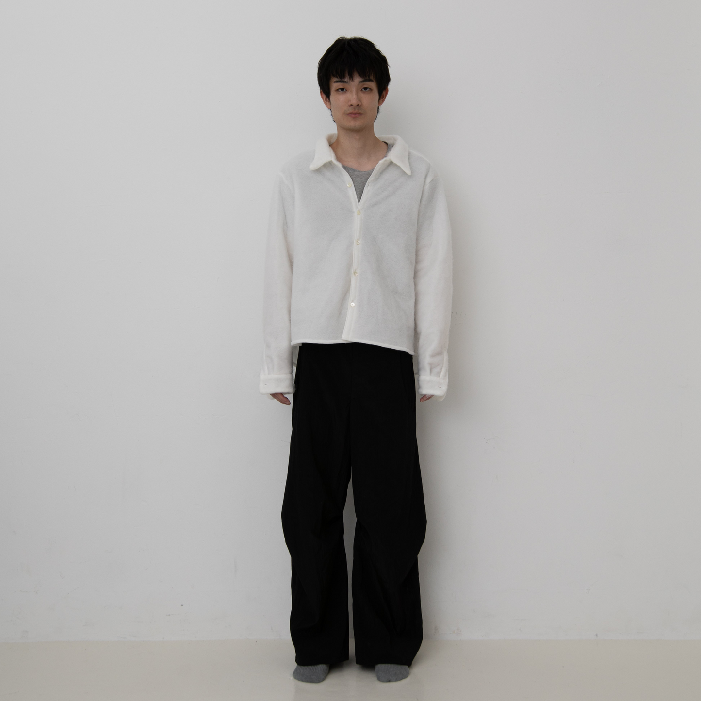 WOOL NILON TUCK PANTS