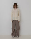 WOOL NILON TUCK PANTS