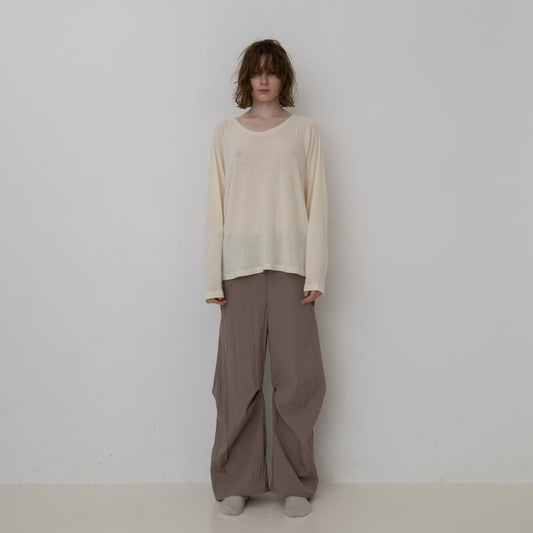 WOOL NILON TUCK PANTS