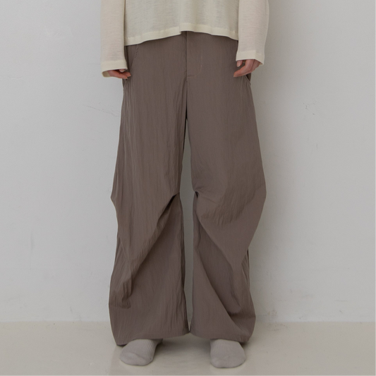 WOOL NILON TUCK PANTS