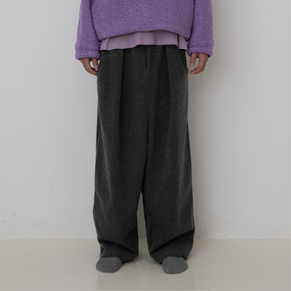 MOSSA WOOL WIDE SAROUEL SLACKS