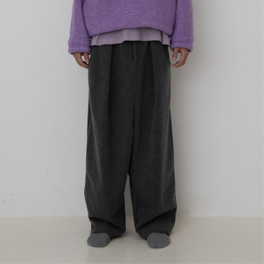 MOSSA WOOL WIDE SAROUEL SLACKS