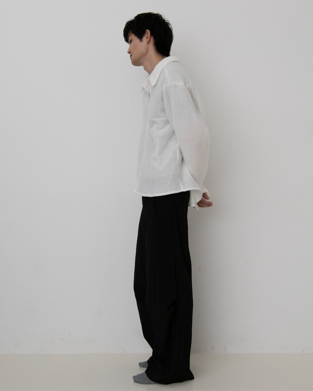 WOOL NILON TUCK PANTS