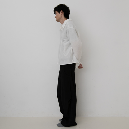 WOOL NILON TUCK PANTS