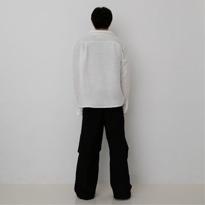 WOOL NILON TUCK PANTS