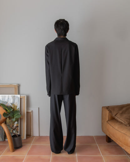 WOOL SILK GABARDINE SLACKS