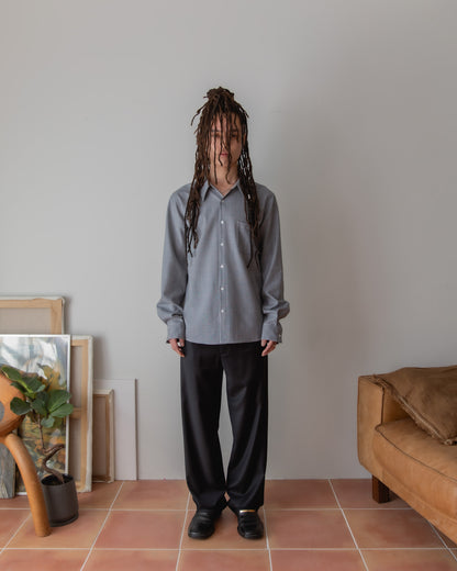 WOOL SILK GABARDINE SLACKS