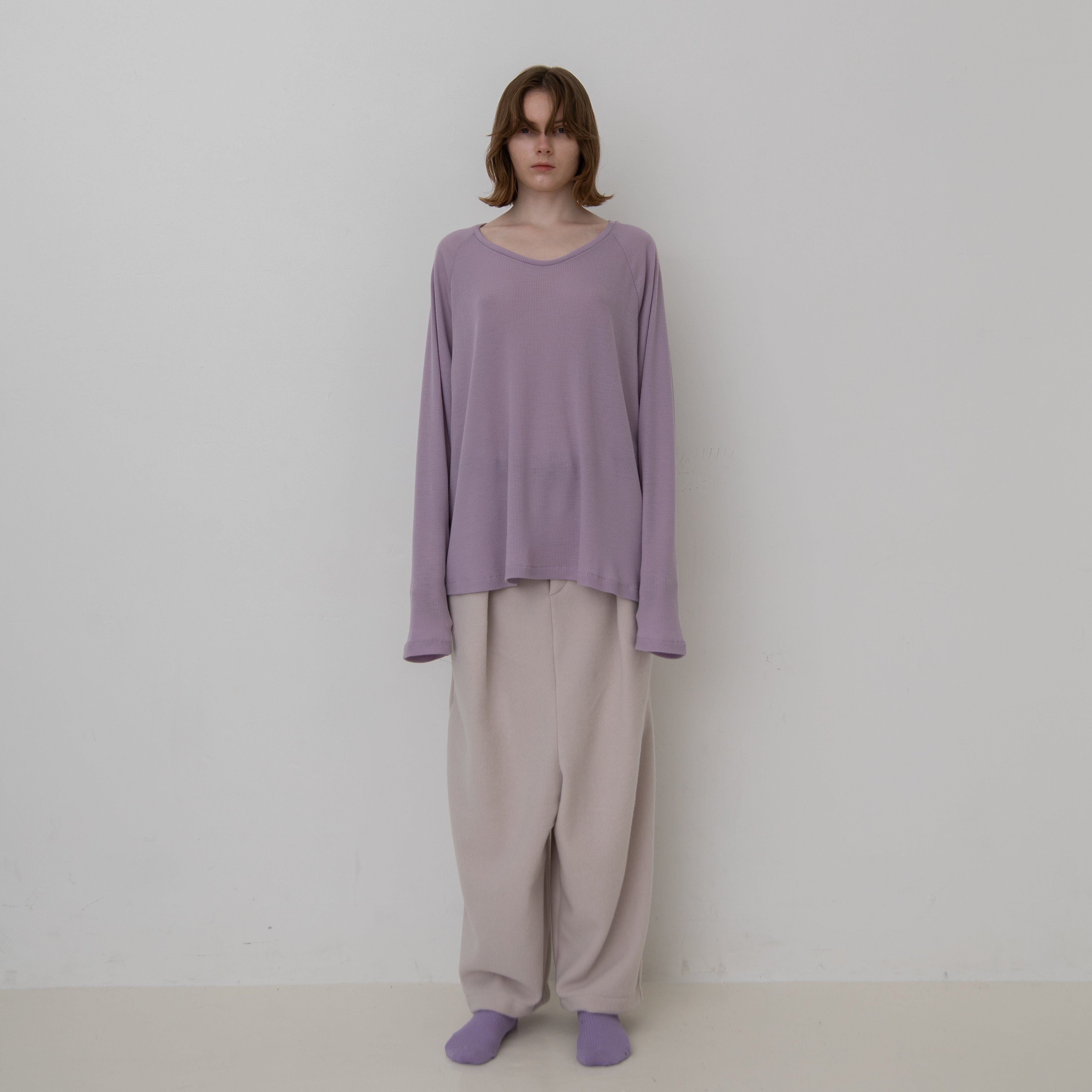 MOSSA WOOL WIDE SAROUEL SLACKS – SUNSET