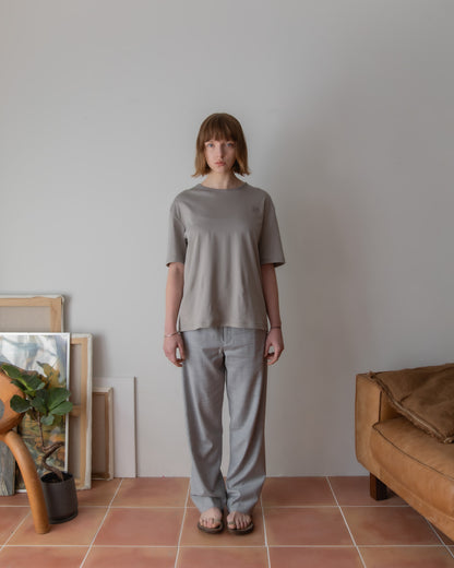 WOOL SILK GABARDINE SLACKS