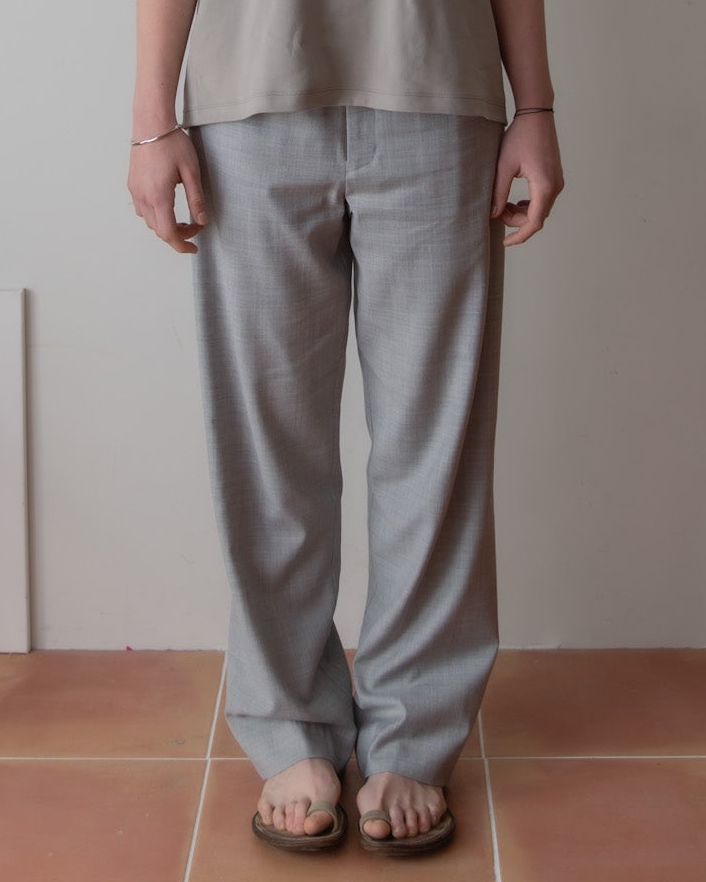 WOOL SILK GABARDINE SLACKS