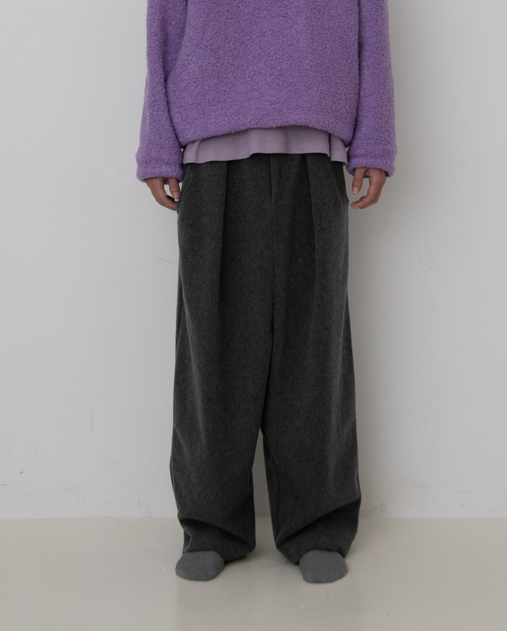 MOSSA WOOL WIDE SAROUEL SLACKS