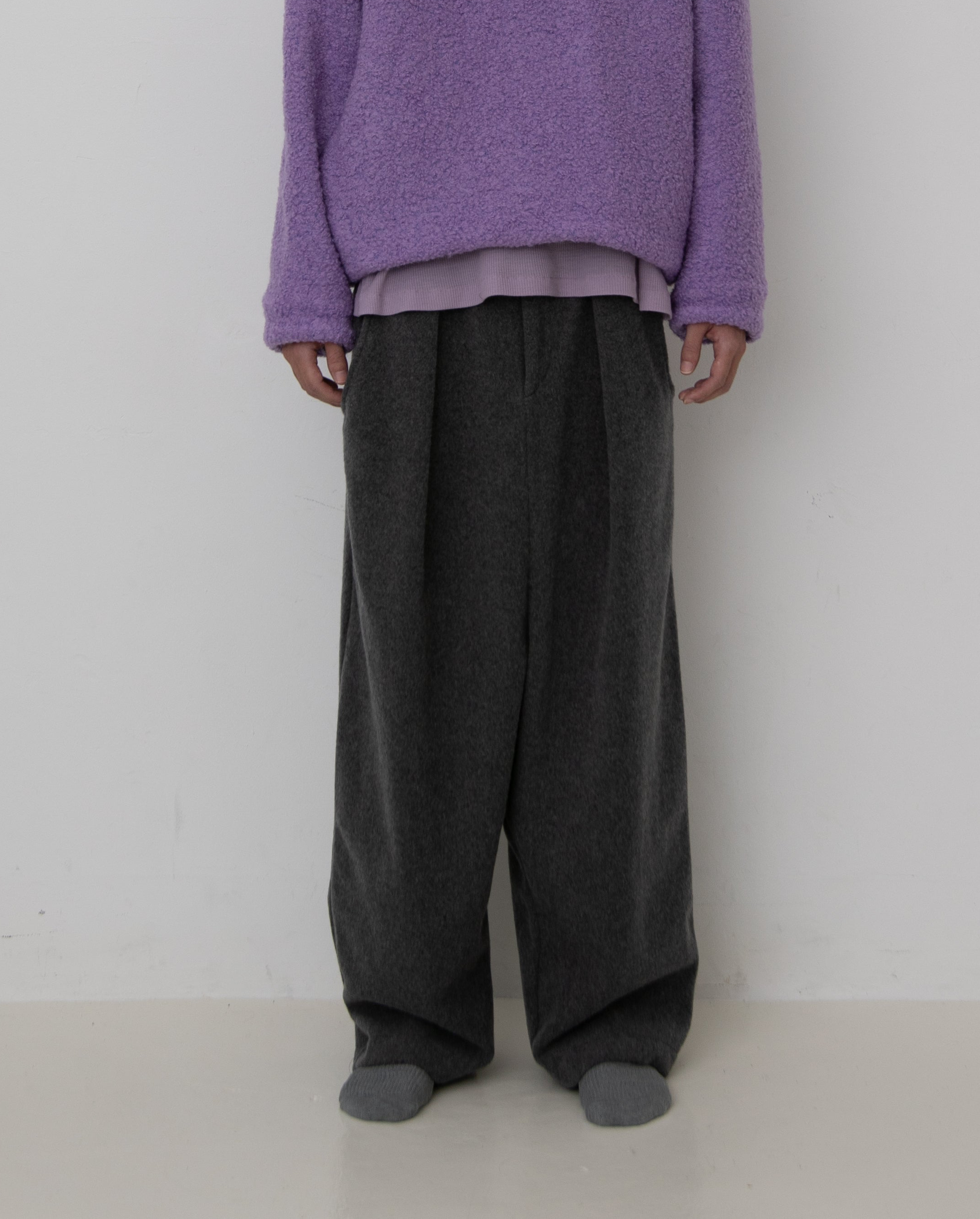 SUNSET傑 MOSSA WOOL WIDE SAROUEL SLACKS MOSSA WOOL WIDE SAROUEL SLACKS – SUNSET