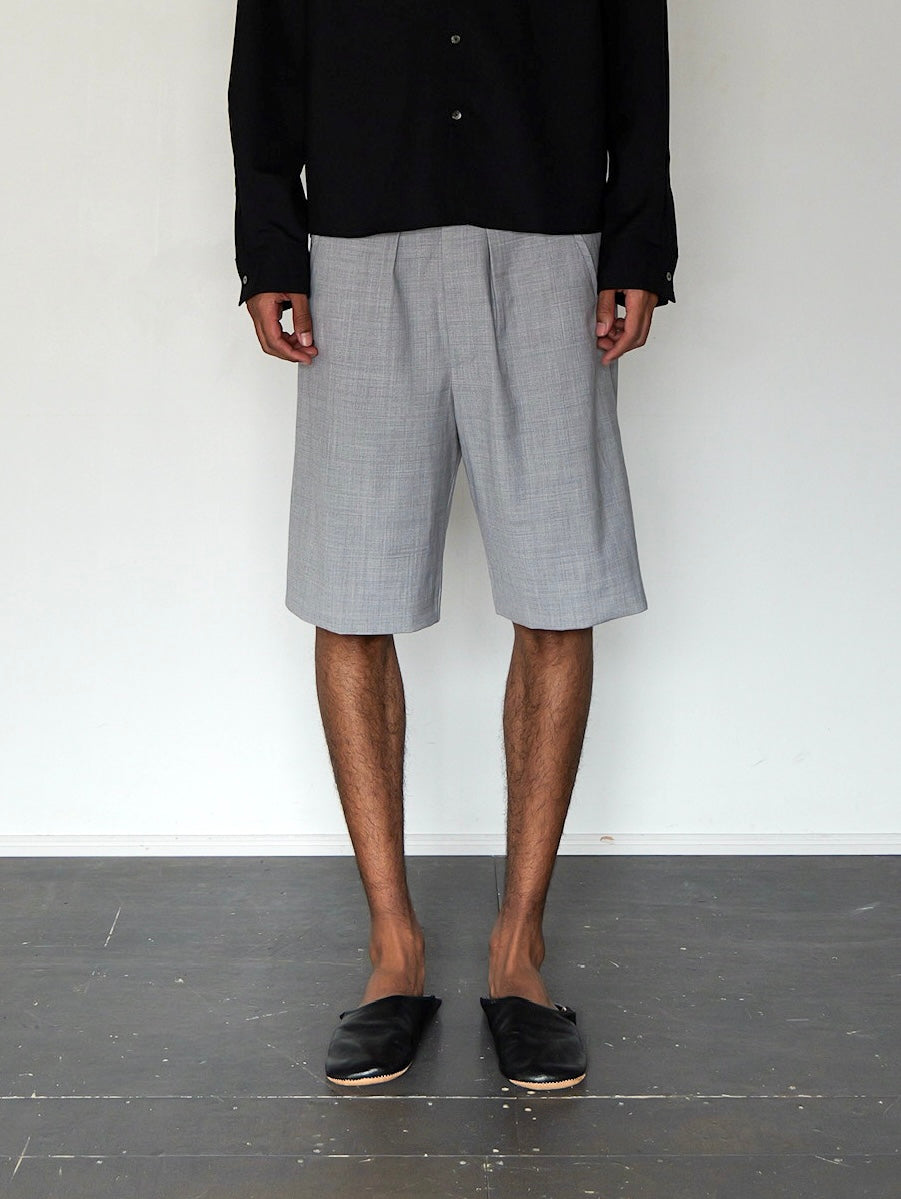 WOOL SILK GABARDINE SHORTS