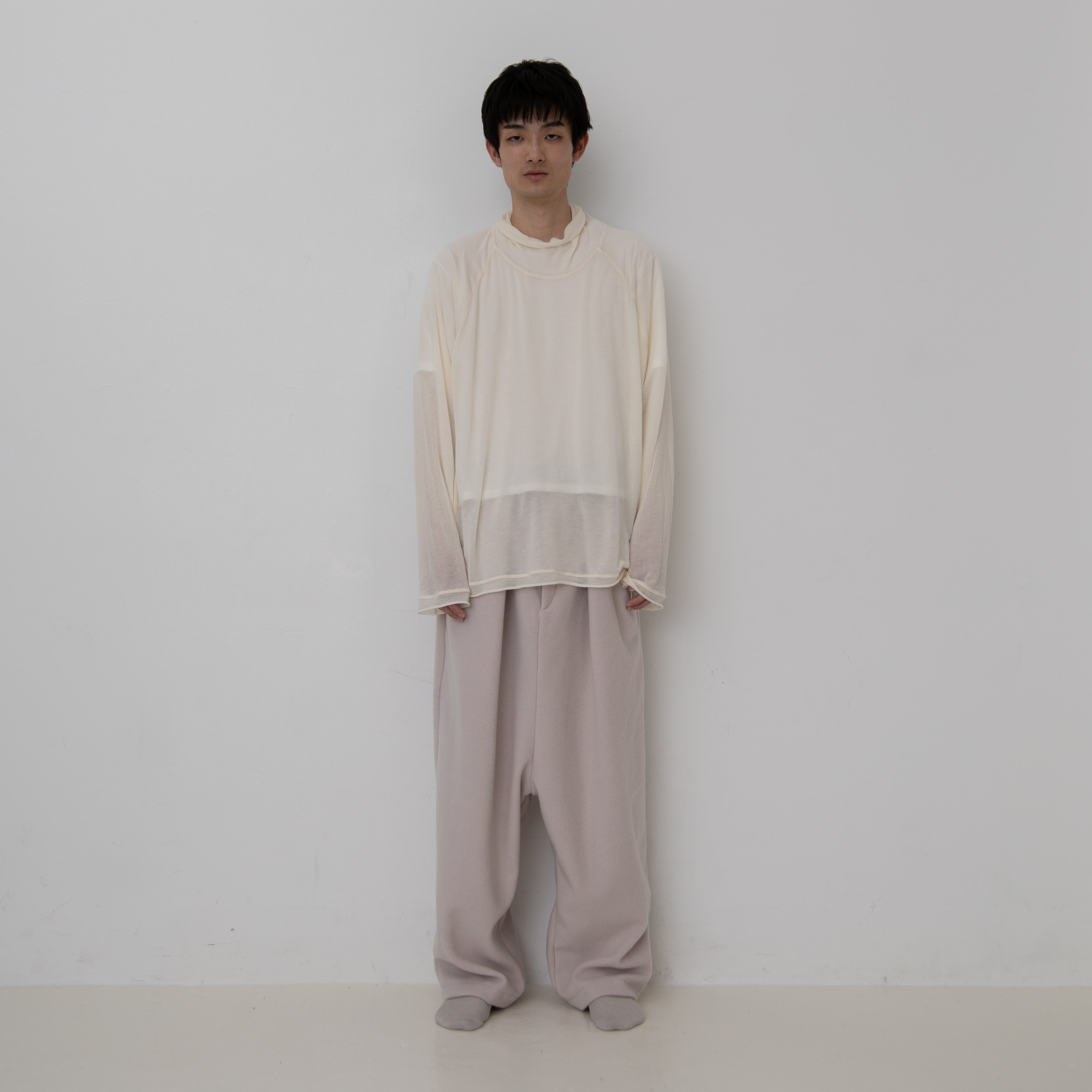 CASHMERE SILK RAGLAN HIGH NECK T-SHIRTS